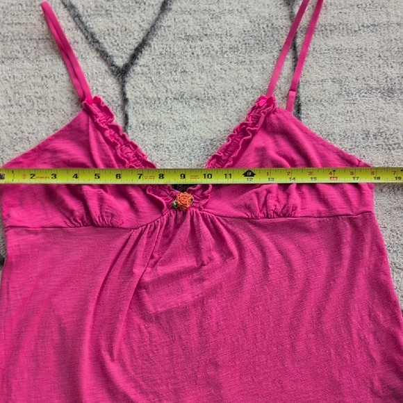 Vintage Betsey Johnson Pink Ruffle Cami SZ LG Y2K - Picture 9 of 11
